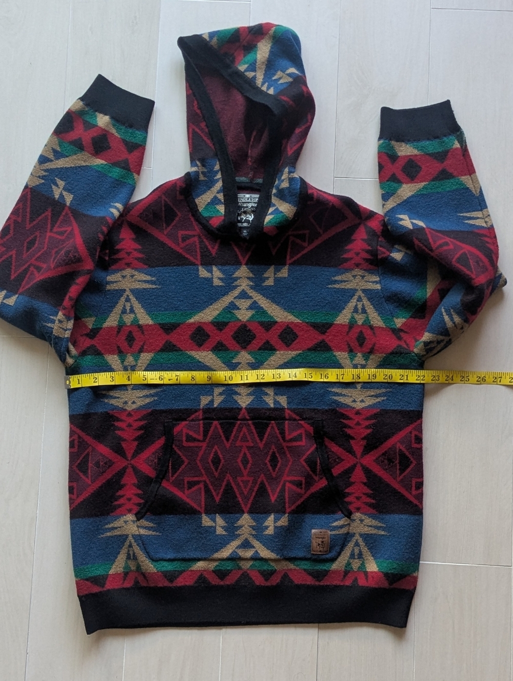 Pendleton Wrangler 100% Wool Aztec Hoodie View 4